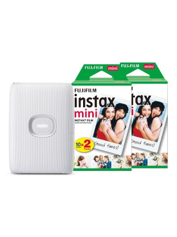 Fujifilm Instax Mini Link 2 Wireless Photo Printer with 40 Shot Pack - Clay White
