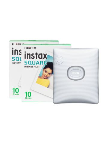 Fujifilm Instax Square Link Wireless Smartphone Photo Printer with 20 Shot Pack - White