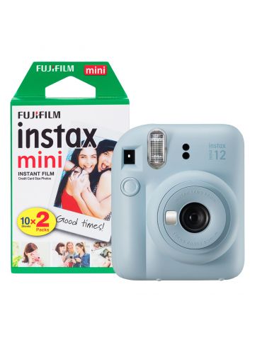 Fujifilm Instax Mini 12 Instant Camera with 20 Shot Film Pack - Pastel Blue