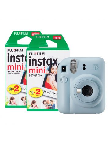 Fujifilm Instax Mini 12 Instant Camera with 40 Shot Film Pack - Pastel Blue