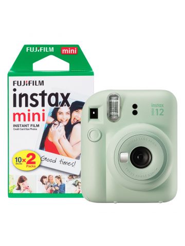 Fujifilm Instax Mini 12 Instant Camera with 20 Shot Film Pack - Mint Green