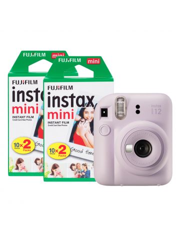 Fujifilm Instax Mini 12 Instant Camera with 40 Shot Film Pack - Lilac Purple