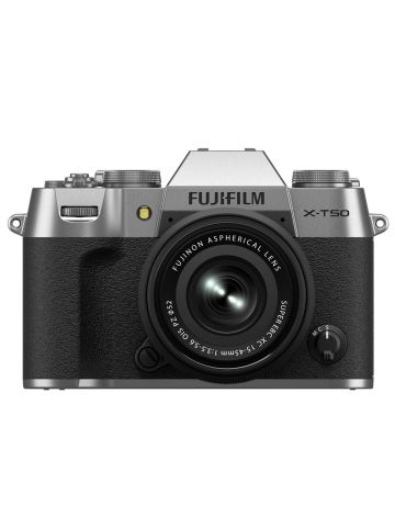 Fujifilm X-T50 Mirrorless Digital Camera with XC15-45mm PZ Lens - Silver