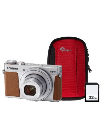 Canon PowerShot G9X Mark II Camera Kit inc 32GB SD Card & Case - Silver