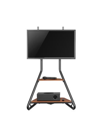 ProperAV TV Floor Stand Bauhaus Style for 37"-75" Screens Black Max Load 40kg