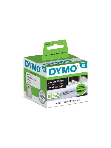 Dymo 1983172 DirectLabel-etikettes white 36mm x 89mm Pack=260 for Dymo Etiketten 10cm/LW 550 60mm/60mm