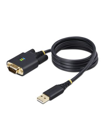 StarTech.com 3ft (1m) USB to Serial Adapter Cable, COM Retention, Interchangeable Screws/Nuts, USB-A to DB9 RS232, FTDI IC, ESD Protection, Windows/macOS/Linux