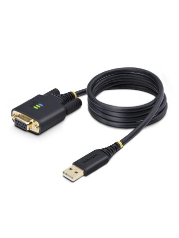 StarTech.com 3ft (1m) USB to Null Modem Serial Adapter Cable, Interchangeable DB9 Screws/Nuts, COM Retention, USB-A to RS232, FTDI, Level-4 ESD Protection, Windows/macOS/ChromeOS/Linux - Rugged TPE Construction