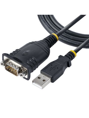 StarTech.com 3ft (1m) USB to Serial Cable, DB9 Male RS232 to USB Converter, Prolific IC, USB to Serial Adapter for PLC/Printer/Scanner/Switch, USB to COM Port Adapter, Windows/Mac