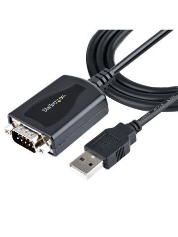 StarTech.com 3ft (1m) USB to Serial Cable with COM Port Retention, DB9 Male RS232 to USB Converter, USB to Serial Adapter for PLC/Printer/Scanner, Prolific Chipset, Windows/Mac