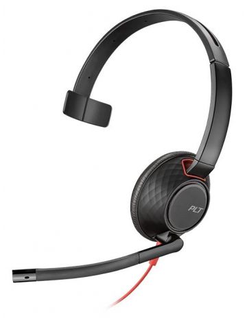 POLY Blackwire 5210 Headset Wired Head-band Calls/Music USB Type-A Black, Red