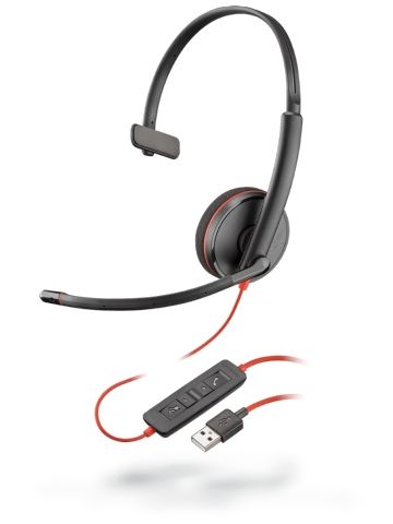 POLY Blackwire C3210 Headset Wired Head-band Calls/Music USB Type-A Black, Red