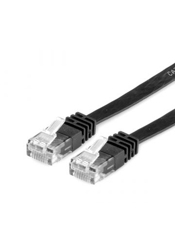 Value UTP Cat.6 Flat Network Cable, black 0.5 m
