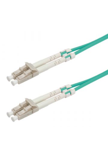 Value Fibre Optic Jumper Cable, 50/125µm, LC/LC, OM3, turquoise 1 m