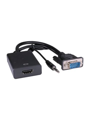 Cablenet 1080p 60Hz SVGA 3.5mm Audio - HDMI Female Black Converter