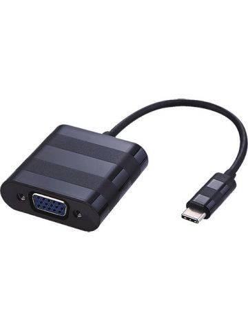 Cablenet 20cm USB 3.1c Male - VGA Female (1920x1080p@60Hz) Tailed Black Active