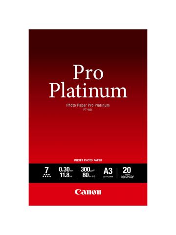 Canon PT-101 Pro Platinum Photo Paper A3 - 20 Sheets