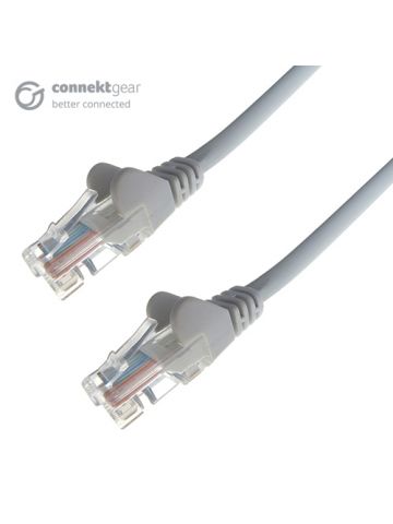 connektgear 1m RJ45 CAT5e UTP Stranded Flush Moulded Network Cable - 24AWG - Grey