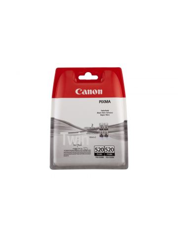 Canon 2932B012/PGI-520PGBK Ink cartridge black pigmented twin pack, 2x324 pages ISO/IEC 24711 19ml Pack=2 for Canon Pixma IP 3600/MP 980