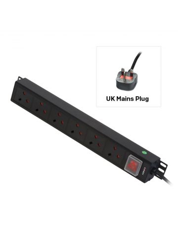 Lindy 6 Way UK Mains Sockets, Vertical PDU with UK Mains Plug