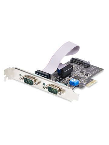 StarTech.com 2-Port Serial PCIe Card, Dual-Port PCI Express to RS232/RS422/RS485 (DB9) Serial Card, Low-Profile Brackets Incl., 16C1050 UART, Windows/Linux, TAA Compliant - Level-4 ESD Protection