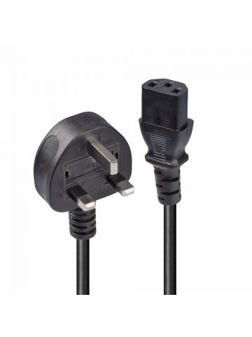 Lindy 0.7m UK 3 Pin Plug to IEC C13 mains power Cable, Black