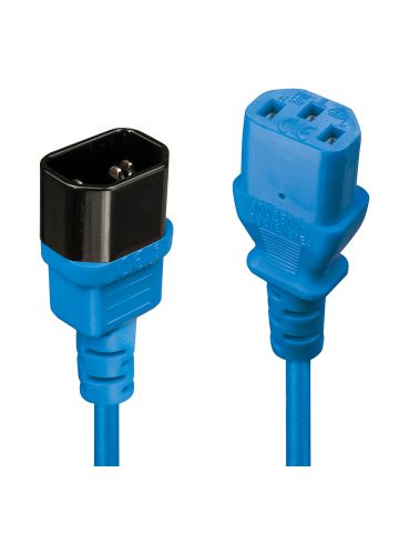 Lindy 0.5m C14 to C13 Extension Cable, blue,