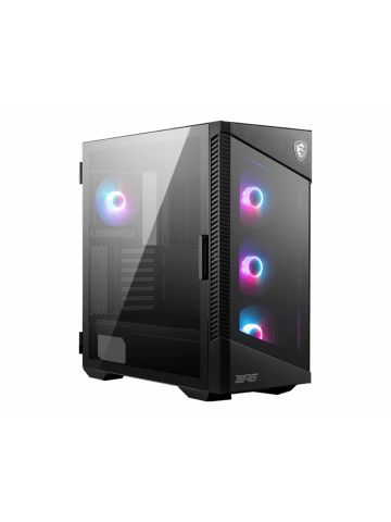 MSI MPG VELOX 100R Mid Tower Gaming Computer Case 'Black, 4x 120mm ARGB Fans, 1-6 ARGB Hub, ARGB light strip, USB Type-C, Tempered Glass, Center, E-ATX, ATX, mATX, mini-ITX'