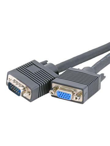 Cablenet 5m SVGA DDC2 HD15 Male - Female Black PVC Cable