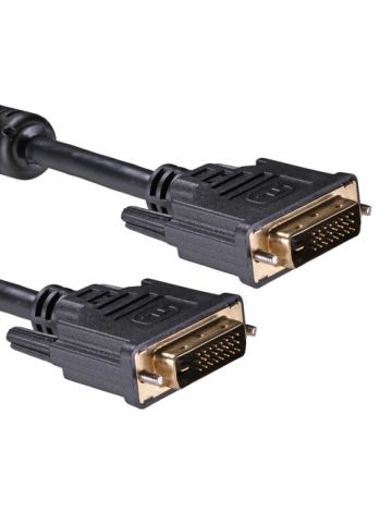Cablenet 5m DVI-D 24+1 Dual Link 1080p Gold Male - Male 30AWG Black PVC Cable
