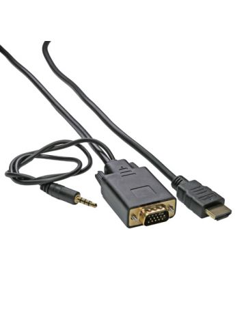 Cablenet 1m HDMI Male - SVGA Male + 3.5mm Stereo 30AWG Black Cable