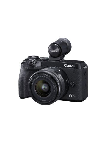 Canon EOS M6 MK II Mirrorless Camera with EF-M 15-45mm IS STM Lens & EVF-DC2 Viewfinder - Black