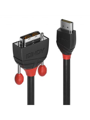 Lindy 0,5m HDMI to DVI Cable, Black Line