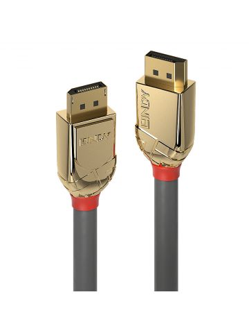 Lindy 0.5m DisplayPort 1.4 Cable, Gold Line