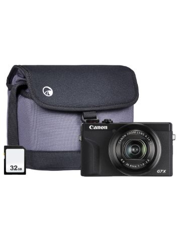 Canon PowerShot G7X MK III Black Camera inc Additional NB-13L Battery 32GB SD Bag