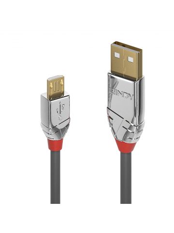 Lindy 2m USB 2.0 Type A to Micro-B Cable, Cromo Line