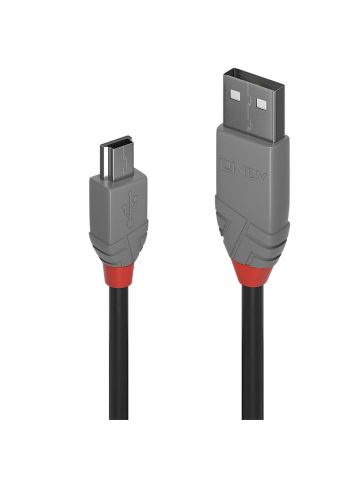 Lindy 0,5m USB 2.0 Type A to Mini-B Cable, Anthra Line