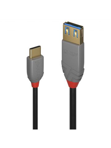 Lindy 0.15m USB 3.1 C to A Adapter Cable, Anthra Line