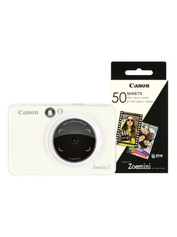 Canon Zoemini S Pocket Size 2-in-1 Instant Camera (60 Shots) - Pearl White