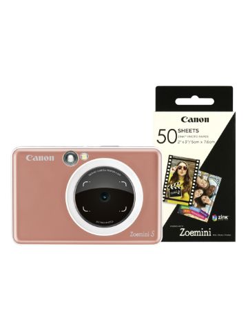 Canon Zoemini S Pocket Size 2-in-1 Instant Camera (60 Shots) - Rose Gold