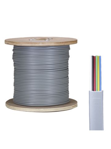 Cablenet 6 Core PVC CPR Eca Silver Grey Flat Modular Cable 305m Reel