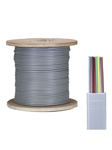 Cablenet 8 Core PVC CPR Eca Silver Grey Flat Modular Cable 305m Reel