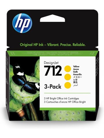 HP 3ED79A/712 Ink cartridge yellow multi pack 29ml Pack=3 for HP DesignJet T 200