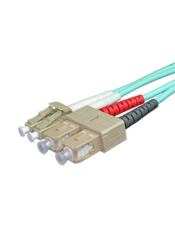 Cablenet 1.5m OM3 50/125 LC-SC Duplex Aqua LSOH Fibre Patch Lead