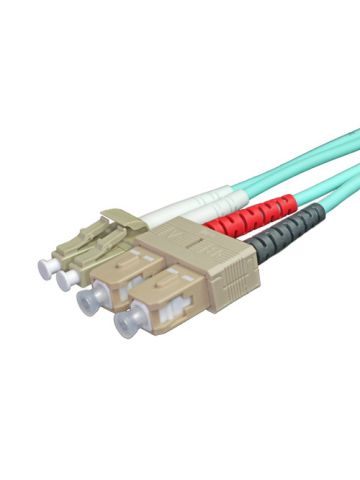 Cablenet 1m OM3 50/125 LC-SC Duplex Aqua LSOH Fibre Patch Lead