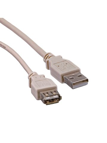 Cablenet 0.5m USB 2.0 Type A Male - Type A Female Beige PVC Extension Cable