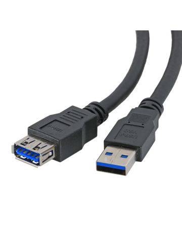 Cablenet 2m USB 3.0 Type A Male - Type A Female Black PVC Extension Cable