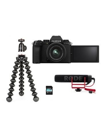 Fujifilm X-S10 Mirrorless Camera with 15-45mm XC Lens Vlogger Kit - Black