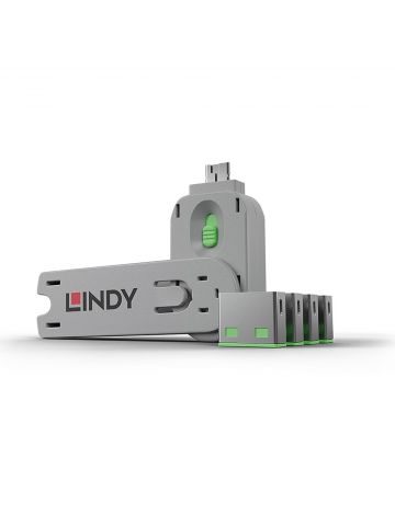 Lindy USB Port Blocker - Pack of 4 Colour Code: Green