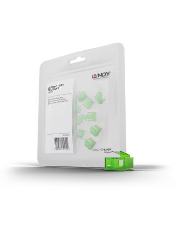 Lindy 20 x RJ-45 Port Blockers (without key), Green